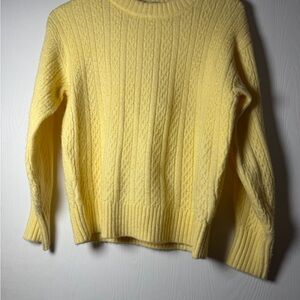 LOFT Sunny Yellow Cable Knit Sweater